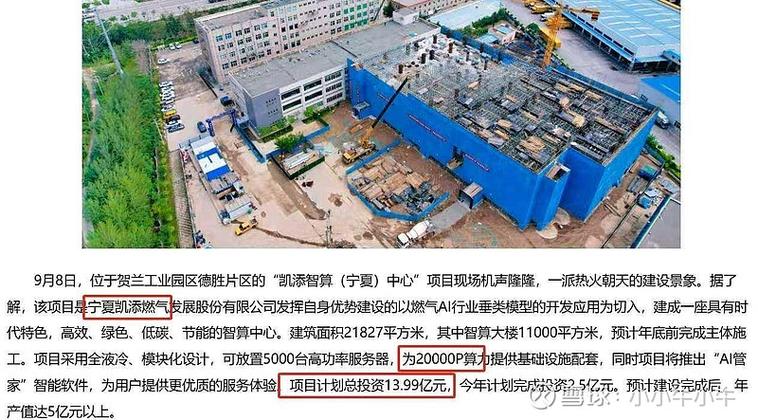 凯添燃气 ,14亿投资"凯添智算中心",10088台机柜.总规划20000p算力!与